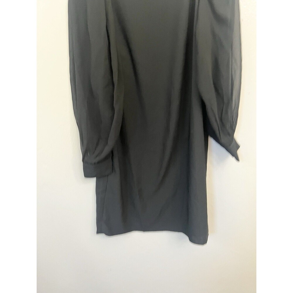 Ann Taylor Black Shift Dress 6P Petite Sheer Balloon Sleeve Cocktail Party Mini - Picture 3 of 10